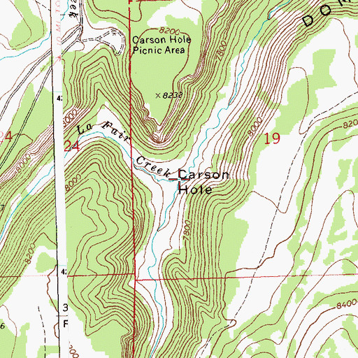 Topographic Map of Carson Hole, CO