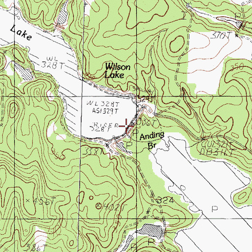 Topographic Map of Wilson Lake Dam, TX