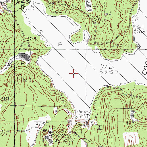 Topographic Map of Coon Creek Lake, TX