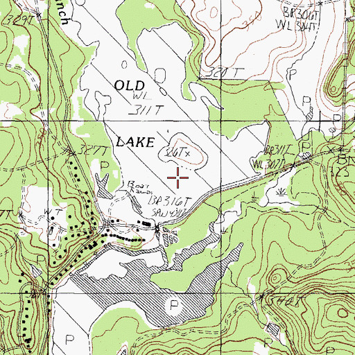 Topographic Map of Old Lake Dam, TX