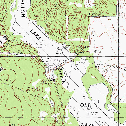 Topographic Map of Shelton Lake, TX