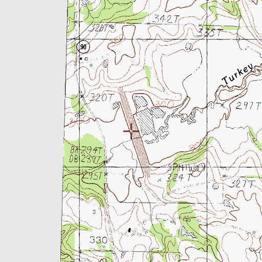 Topographic Map of Soil Conservation Service Site 2 Dam, TX