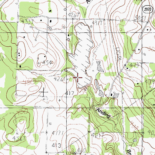 Topographic Map of Nichols Lake Dam, TX