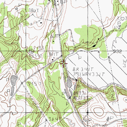 Topographic Map of Catfish Creek Ranch Lake Dam, TX