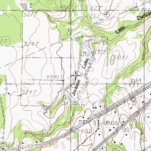 Topographic Map of N M Jackson Dam, TX