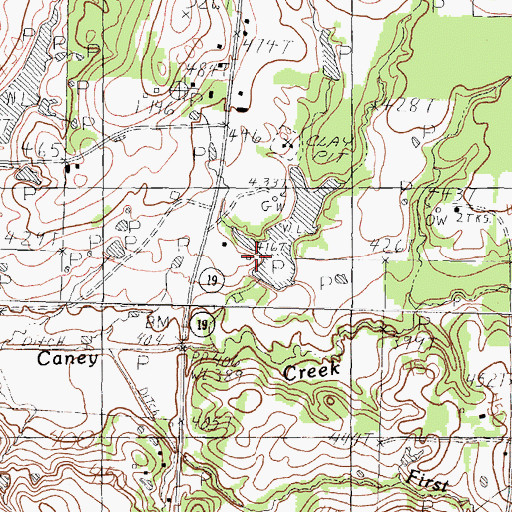 Topographic Map of Lee Lake Dam, TX