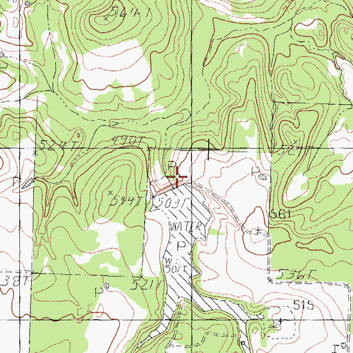 Topographic Map of Dragert Lake Dam, TX