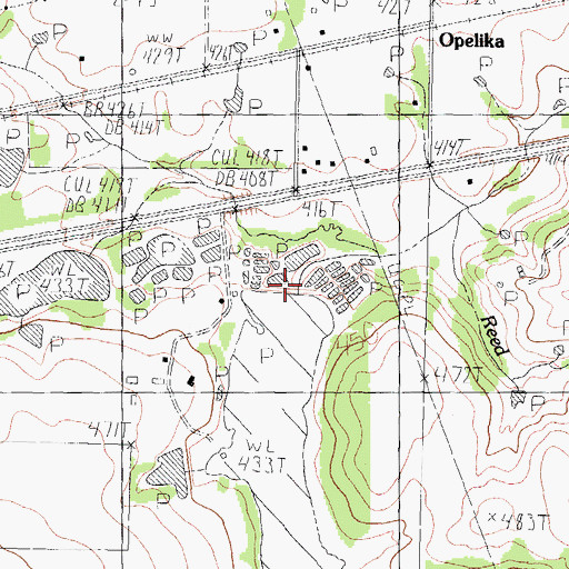 Topographic Map of Bailey Branch Dam, TX