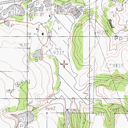 Topographic Map of Bailey Branch Reservoir, TX