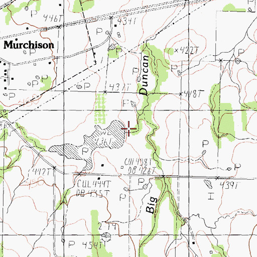 Topographic Map of Roberson Lake Dam, TX