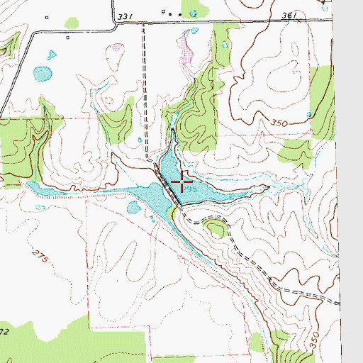 Topographic Map of Soil Conservation Service Site 3 Reservoir, TX