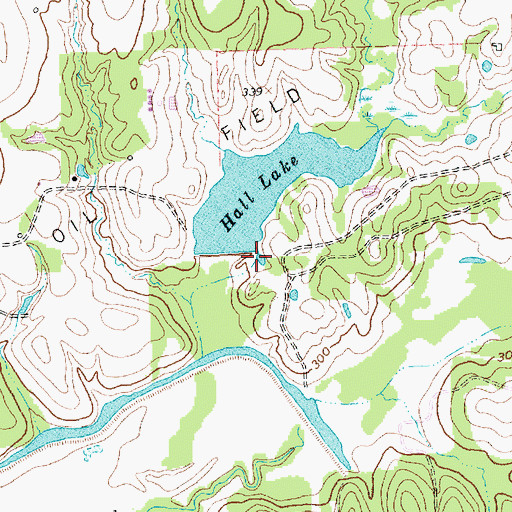Topographic Map of Soil Conservation Service Site 1 Reservoir, TX