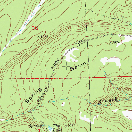 Topographic Map of Spring Basin, CO