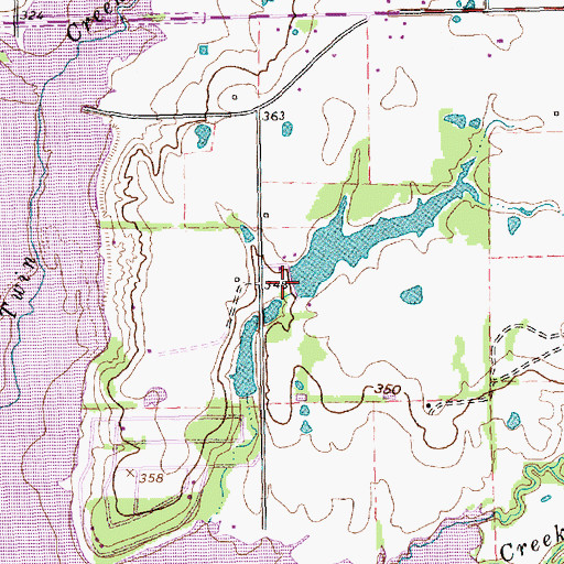 Topographic Map of John Santerre Lake Dam, TX