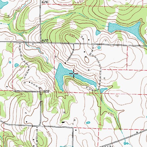 Topographic Map of Brookshire Lake, TX