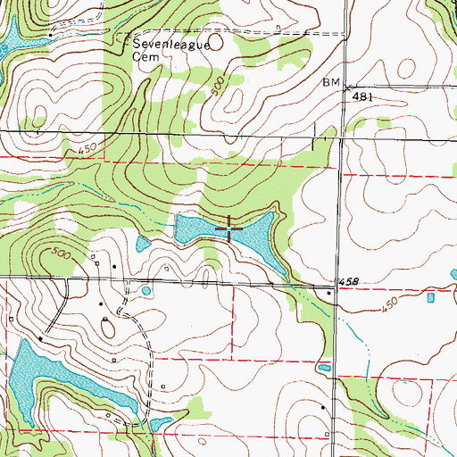 Topographic Map of Tom Clay Lake, TX