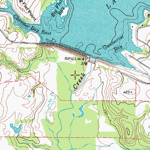 Topographic Map of Mud Creek Dam, TX