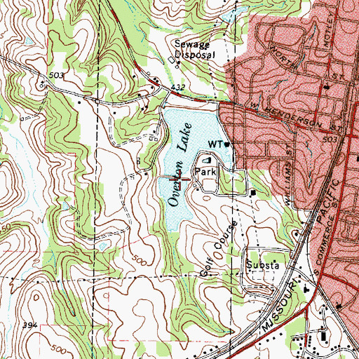 Topographic Map of South Overton Dam, TX