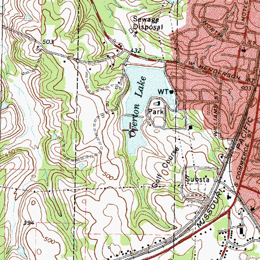 Topographic Map of South Overton Lake, TX