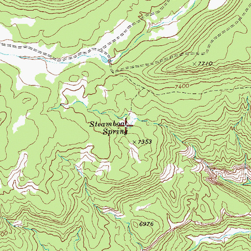 Topographic Map of Steamboat Spring, CO