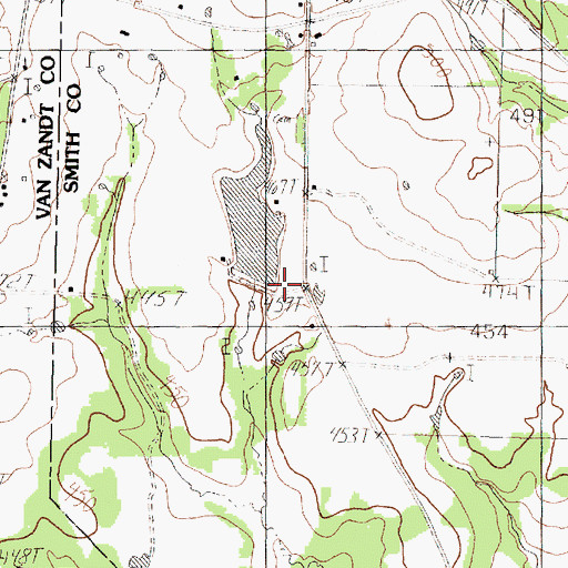 Topographic Map of Starr Lake Dam, TX