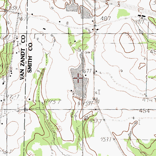 Topographic Map of Starr Lake, TX