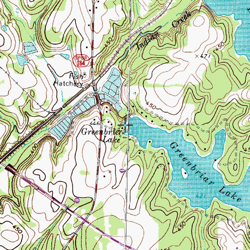 Topographic Map of Greenbriar Lake Dam, TX