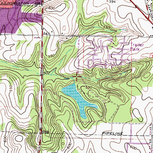 Topographic Map of West Mud Creek Lake Dam, TX