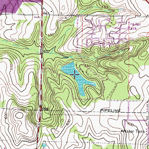 Topographic Map of West Mud Creek Lake, TX