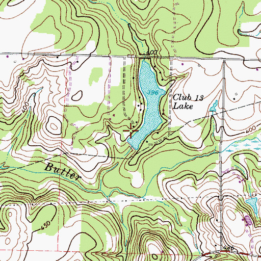 Topographic Map of Club Thirteen Dam, TX