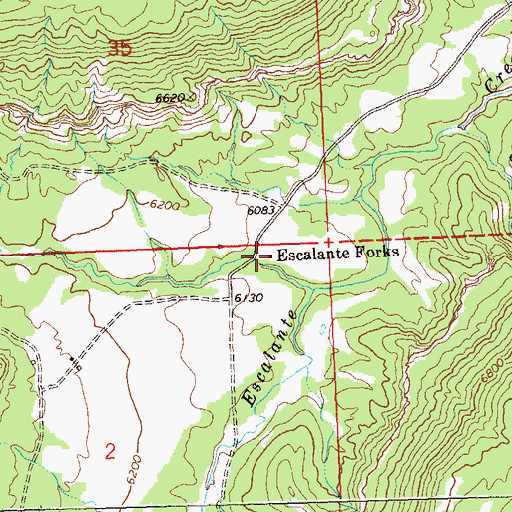 Topographic Map of Escalante Forks, CO