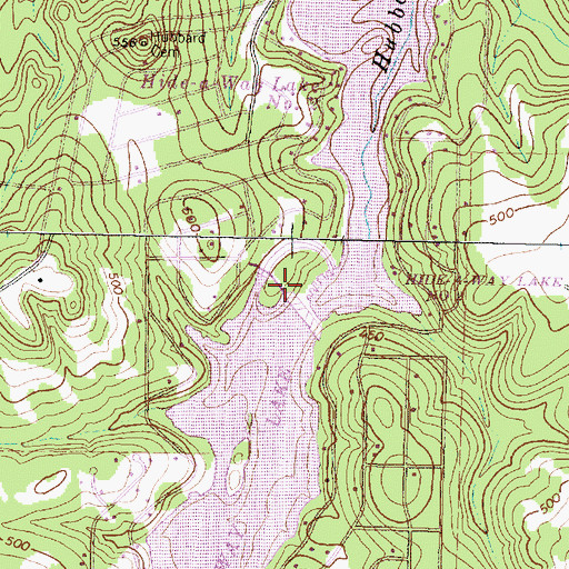 Topographic Map of Hide-A-Way Lake Number 1 Dam, TX