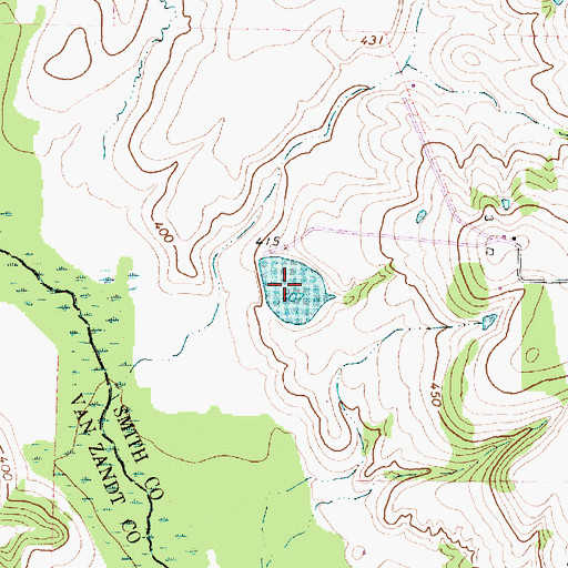 Topographic Map of Powell Pond, TX
