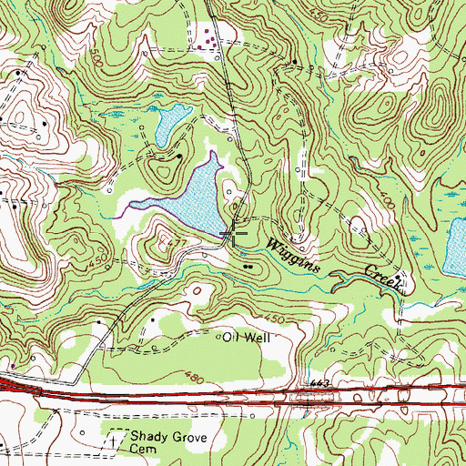 Topographic Map of Brewer Lake Dam, TX