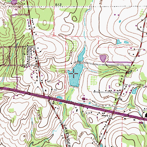 Topographic Map of Lenox Lake, TX