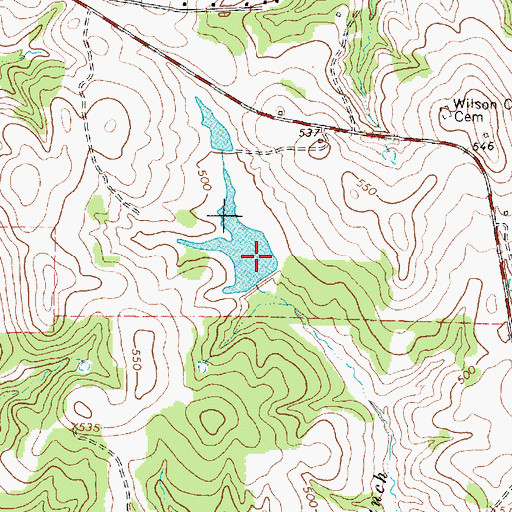 Topographic Map of Wilson Lake Dam, TX