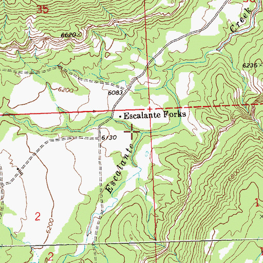 Topographic Map of North Fork Escalante Creek, CO