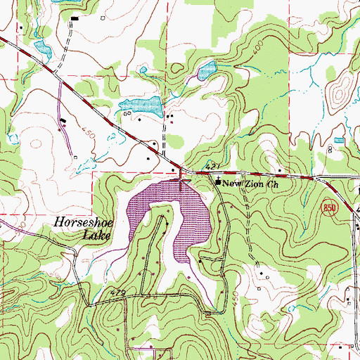Topographic Map of Horseshoe Club Lake Dam, TX