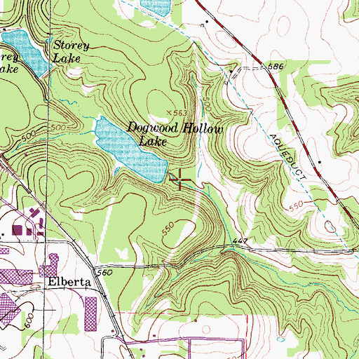 Topographic Map of Dogwood Hollow Lake Dam, TX