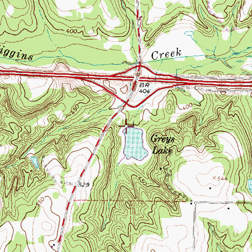 Topographic Map of Greys Lake Dam, TX