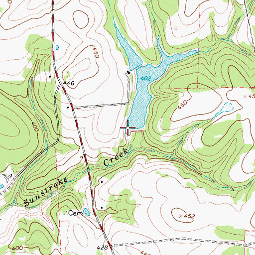 Topographic Map of Young Lake Dam, TX
