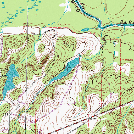 Topographic Map of Brown Lake Number 2, TX