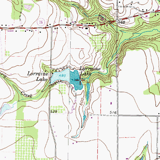 Topographic Map of Lorrain Lake Club Dam, TX