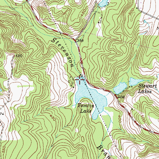 Topographic Map of Tomlin Lake Dam, TX