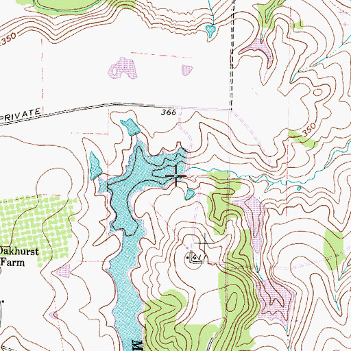 Topographic Map of Macs Creek Dam, TX