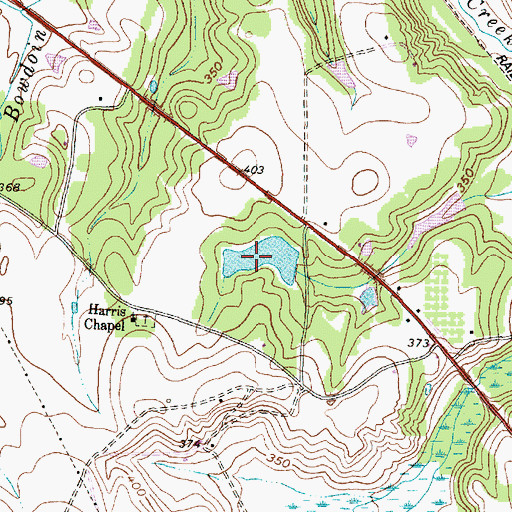 Topographic Map of Harris Chapel Lake, TX