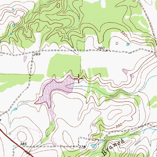 Topographic Map of Smith Lake Dam, TX