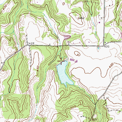 Topographic Map of Miller Lake Dam, TX