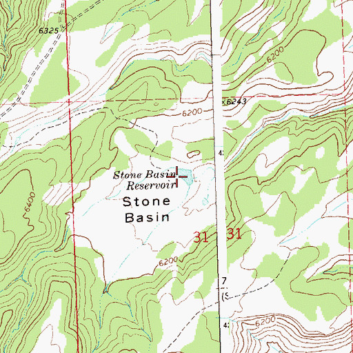 Topographic Map of Stone Basin Reservoir, CO