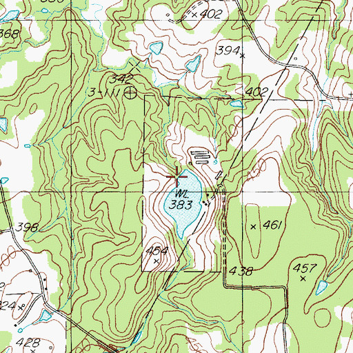 Topographic Map of Hudman Lake Dam, TX